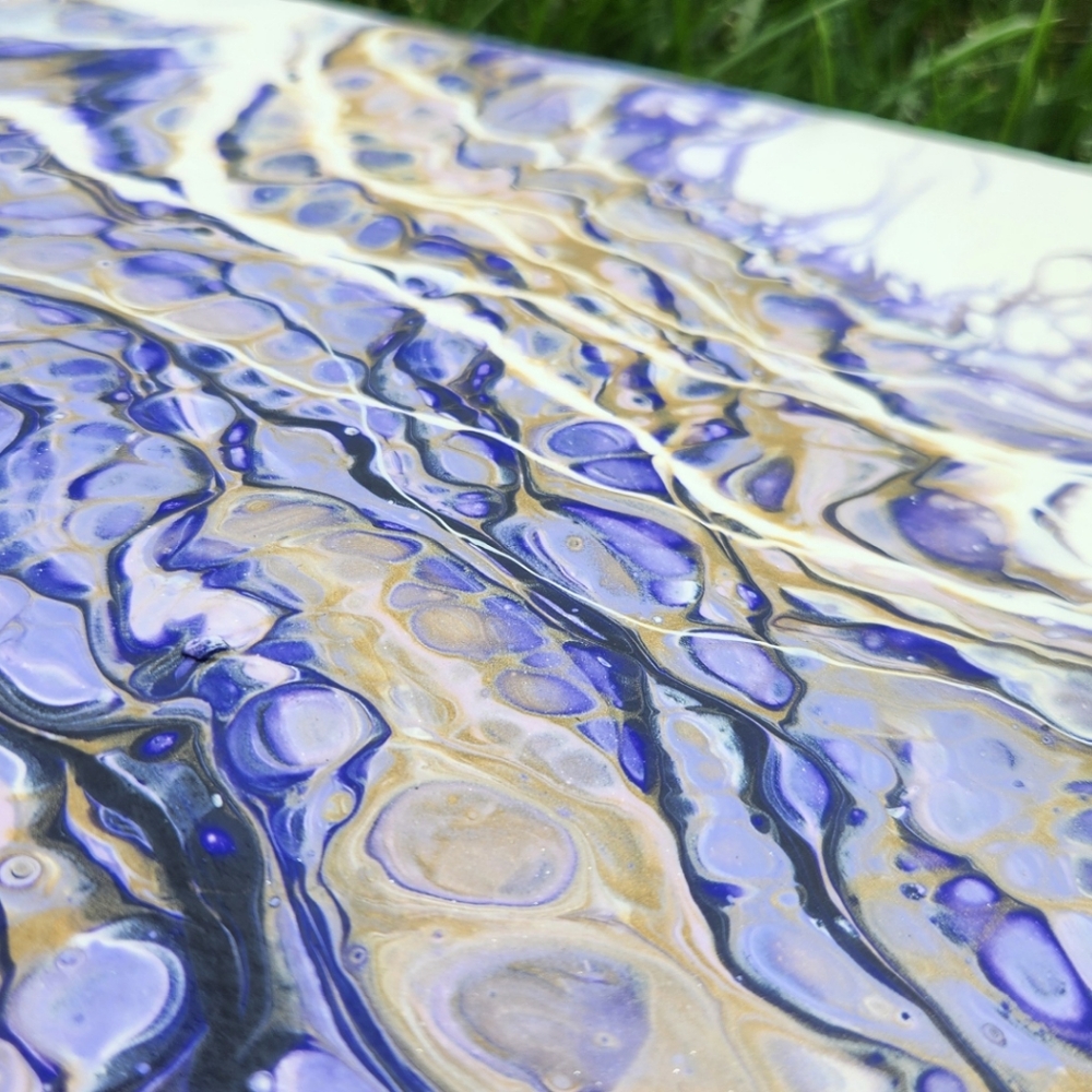 'Mysterious' Handcrafted Acrylic Paint Pour - Picture 5 of 8